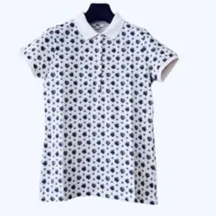 UNIQLO 花柄 半袖 レディース L ポロシャツ ホワイトのサムネイル
