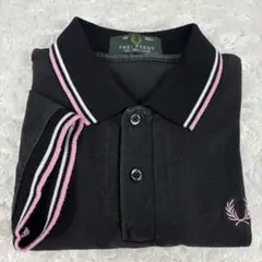 ヴィンテージ　M1200 フレッドペリー　ポロシャツ　半袖　40 黒　ピンク　白
