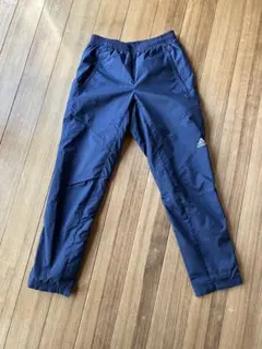 adidas アディダス　ナイロンパンツ　S　レディース　裾ライン　ネイビー