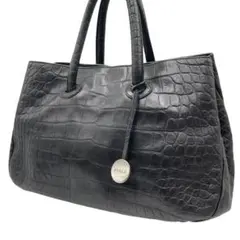 FURLA/フルラ クロコ型押し レザー ハンドバッグ トートバッグ