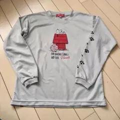 スヌーピー バスケ 長袖Tシャツ ウォームアップウェア グレー