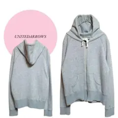 【ユナイテッドアローズ】日本製綿100%♡フード付パーカーポケット【40】グレー