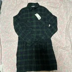 新品未使用　ユニクロ　レディース　フランネルチェックシャツワンピース　M