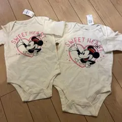 新品2枚セット★ 70cm.80cm ロンパース 長袖　ミニー