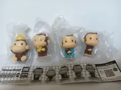 【新品未開封】おさるのジョージ ソフビフィギュア 4種セット（バナナ入り）