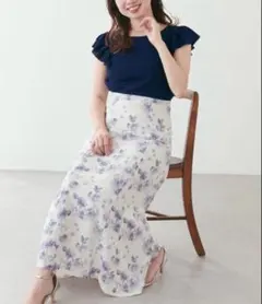 ナチュラルクチュール　canami ドッキングワンピース　ネイビー