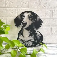 ダックスフンドさん　アイアン　インテリア　ウオールデコ　ウオールアート219