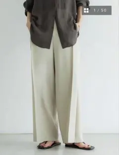 crewreクルーレ サイドタックスラブワイドパンツ アイボリー ivory 2