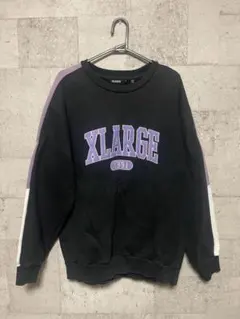 XLARGE ロゴ トレーナー ブラック/パープル