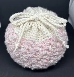 手編みの巾着ポーチ