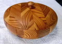吉野杉 菓子器 蓋付き 190φ 未使用 杉の良い匂い有り