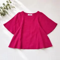 Sonny Label リネン100 フレアスリーブ ブラウス ピンク 麻のサムネイル