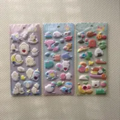 【正規品】つぶらな瞳のぷくぷくシール3種セット