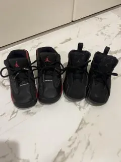 Jordan ベビーシューズ 黒 赤 2足セット12〜14センチ
