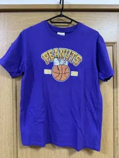 さ*ー様 PEANUTS バスケットボール Tシャツ 紫　L