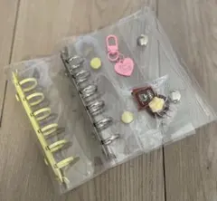 【A7クリアバインダー2冊セット】韓国雑貨 推し活 手帳 イエロー　チャーム付き