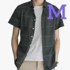 メンズ シャツ 半袖 カジュアル 通勤 通学 オックスフォードシャツ 綿 M