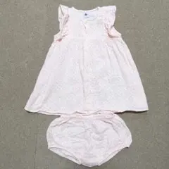 プチバトー 小花柄 ワンピース ブルマ セット 86cm 24m ピンク