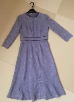 【anatelier】ラベンダー総レースパーティードレス