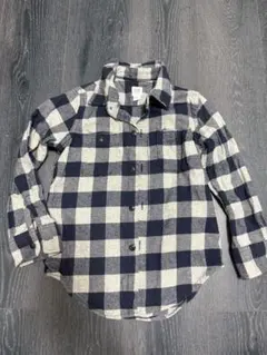 GAP KIDS 長袖シャツ XS ネイビーグレー