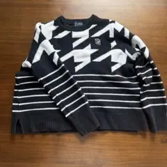 PEARLY GATES ニットセーター 千鳥ストライプ