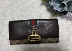 Gucci GGパターン 長財布 ブラウン