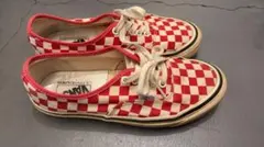 Vans チェッカー柄 スニーカー レッド/ホワイト