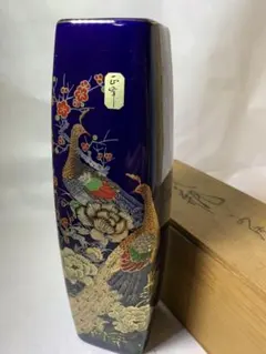 正峯窯 花鳥図 陶器製花瓶 高さ24cmのサムネイル