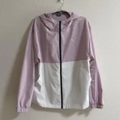 PUMA プーマ ジップアップパーカー L ピンク ホワイト DRYCELL
