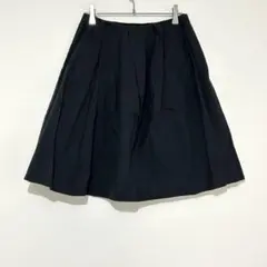 n1368【マカフィー】 タックフレアスカート 36 ブラック 日本製のサムネイル