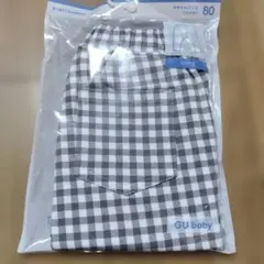【未使用品】GU ベビー　サマナルパンツ　 80 チェック柄
