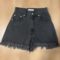 WEGO ダークグレー フリンジヘム ショートパンツ Sのサムネイル