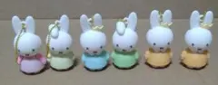 ミッフィー　立体ラバーマスコットキーホルダー　5種類6個