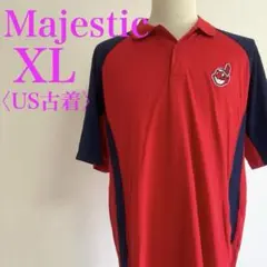 MLB公式 Majestic インディアンス 刺繍ポロシャツ XL 旧ロゴのサムネイル