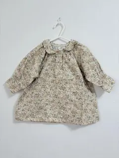 ボンポワン 花柄長袖ワンピース（クリーム色） 1歳 - メルカリ