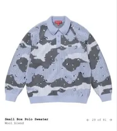 トップス Supreme Small Box Polo Sweater Blue Camo 2025年最新】Supreme Small Box Polo Sweater 