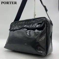 PORTER ポーター カメラバッグ ショルダーバッグ エナメル 黒色 ブラック