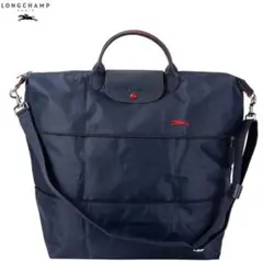 @ロンシャン ル・プリアージュ クラブ ボストンバッグ ネイビー/レッド