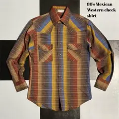 80's Mexican Western シャツ　チェック ビンテージアメカジ