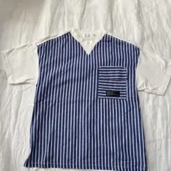 THE SHOP TK 半袖Tシャツ ストライプ ポケットのサムネイル