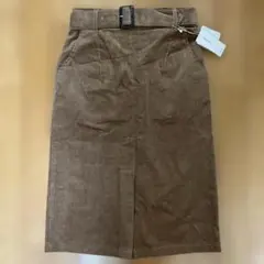 【新品、INGNI】コーデュロイナロースカート　ベージュ　Mサイズ