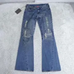 トゥルーレリジョン　パッチワーク　デニム　パンツ　ブーツカット　フレア　ジーンズのサムネイル