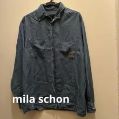 ミラショーンデニムシャツ Mサイズ テンセル100%
