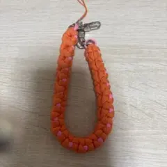 オレンジ スマホ用ハンドストラップ