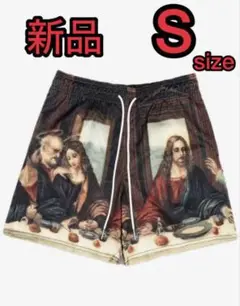 【新品】キリスト 最後の晩餐 メッシュショーツ ハーフパンツ 絵画柄