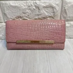✨美品　Samantha Thavasa 長財布 ピンク クロコ型押し