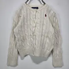 RALPH LAUREN　ケーブルニット　カーディガン　ロゴ　ラルフローレン