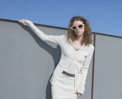 Lil Ambition ホワイト長袖カーディガン