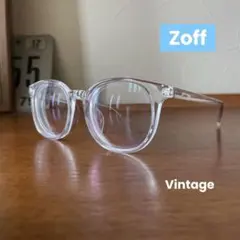 【ビンテージ/美品】Zoff ゾフ ウェリントンタイプ アイウェア セル クリア