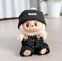 17cm ぬいぐるみ服 着せ替え　星柄サロペット2点セット ラブブ